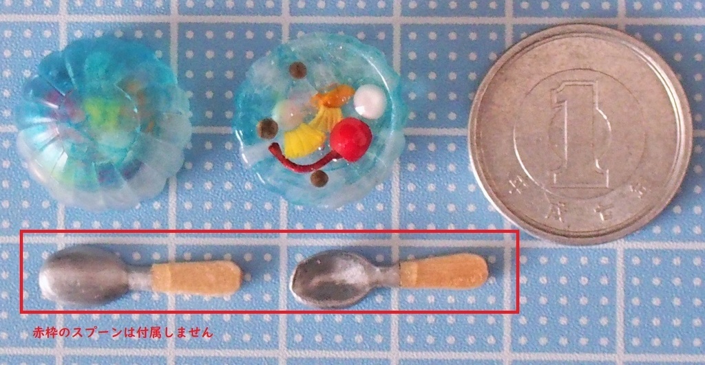 ハンドメイド ミニチュアフード フルーツ杏仁・みつまめ