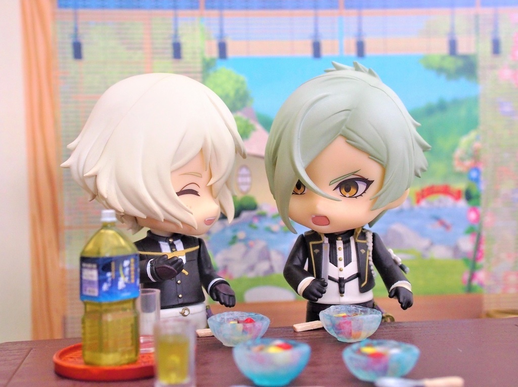 ハンドメイド ミニチュアフード フルーツ杏仁・みつまめ