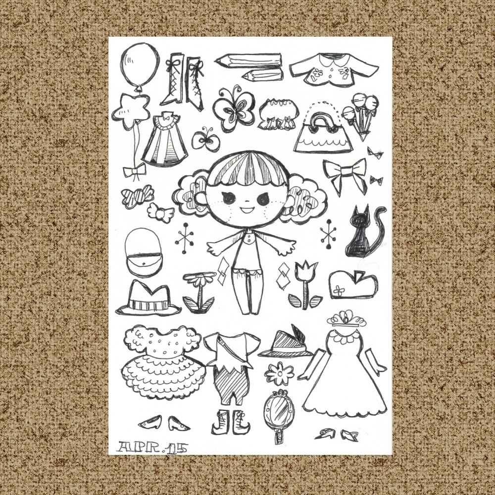 手描きイラスト 着せ替えちゃん Merry Merry Booth