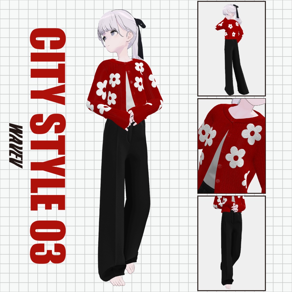 【VRC Outfit】CityStyle03[ 3 アバター対応 / MA設定済み]