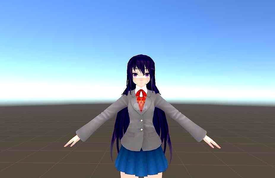 Yuri (DDLC) VRChat Avatar | Lip Sync, Eye Tracking, Full-Body Ready