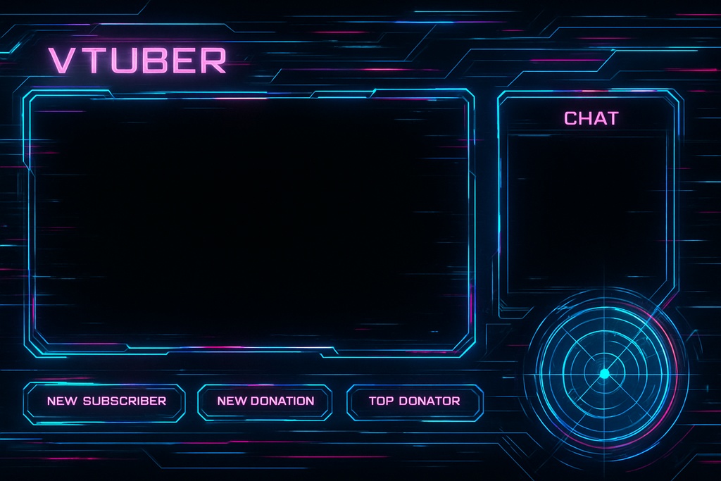 【配信画面】サイバーパンク・ネオン動的オーバーレイセット