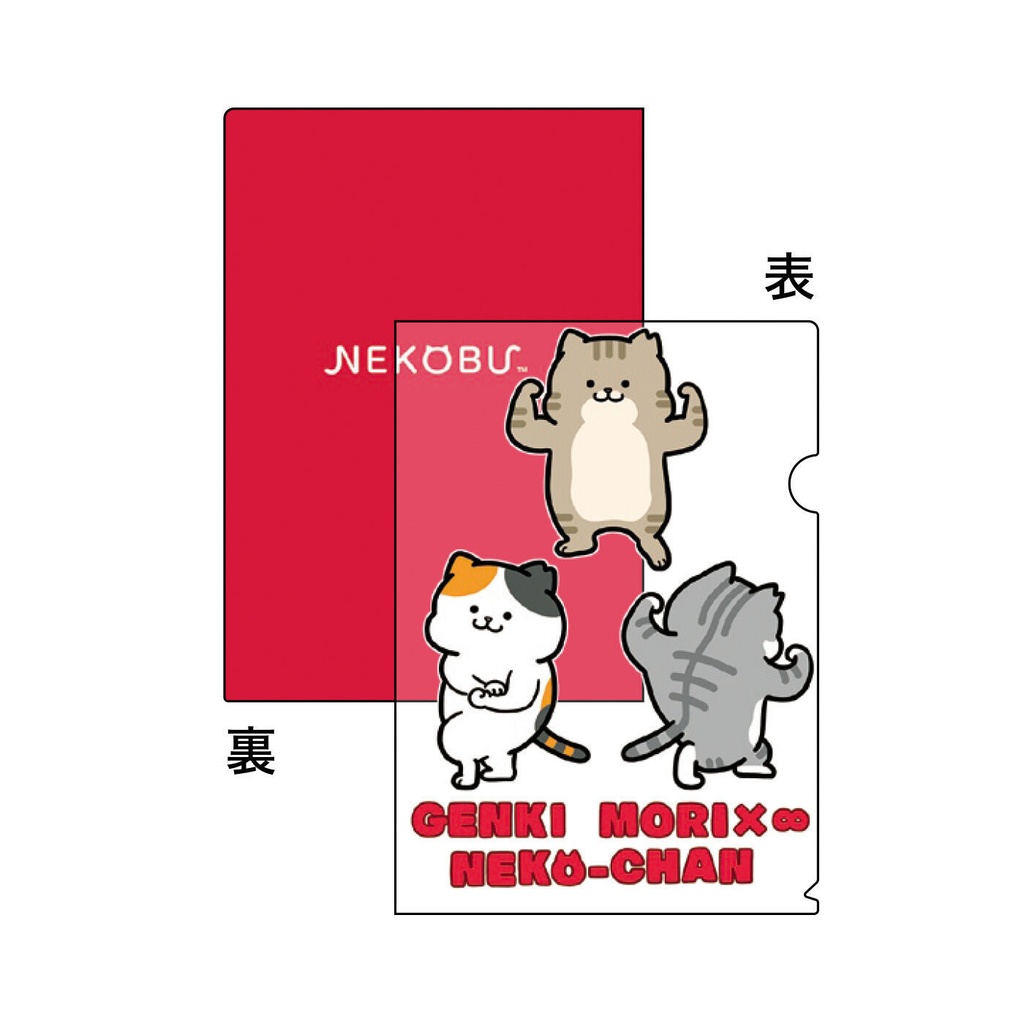 はる蔵×猫部 地域猫チャリティークリアファイルセット（ボディビル猫ちゃん）