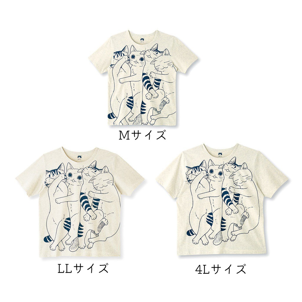 山野りんりん×猫部 猫好き猛アピールTシャツ〈ぴったりスヤスヤ〉