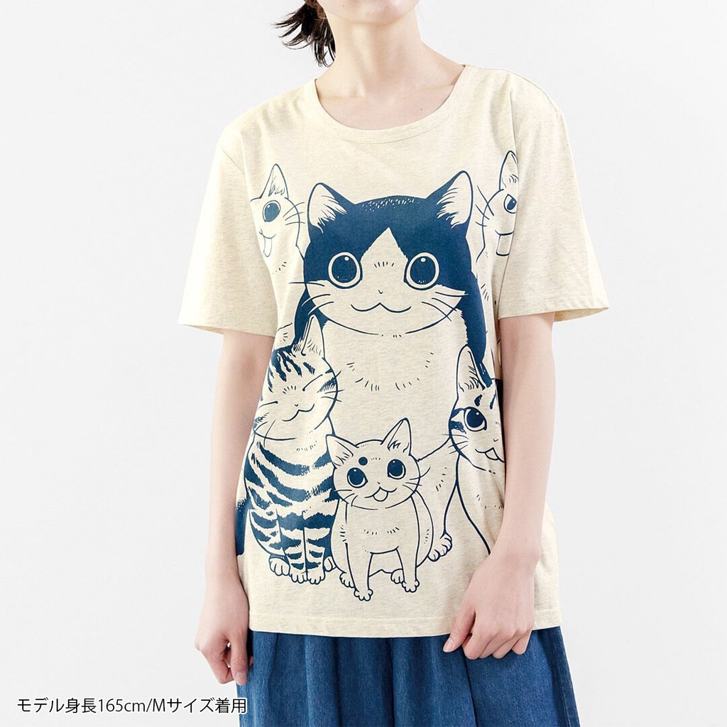 山野りんりん×猫部 猫好き猛アピールTシャツ〈ご飯待ちの圧〉