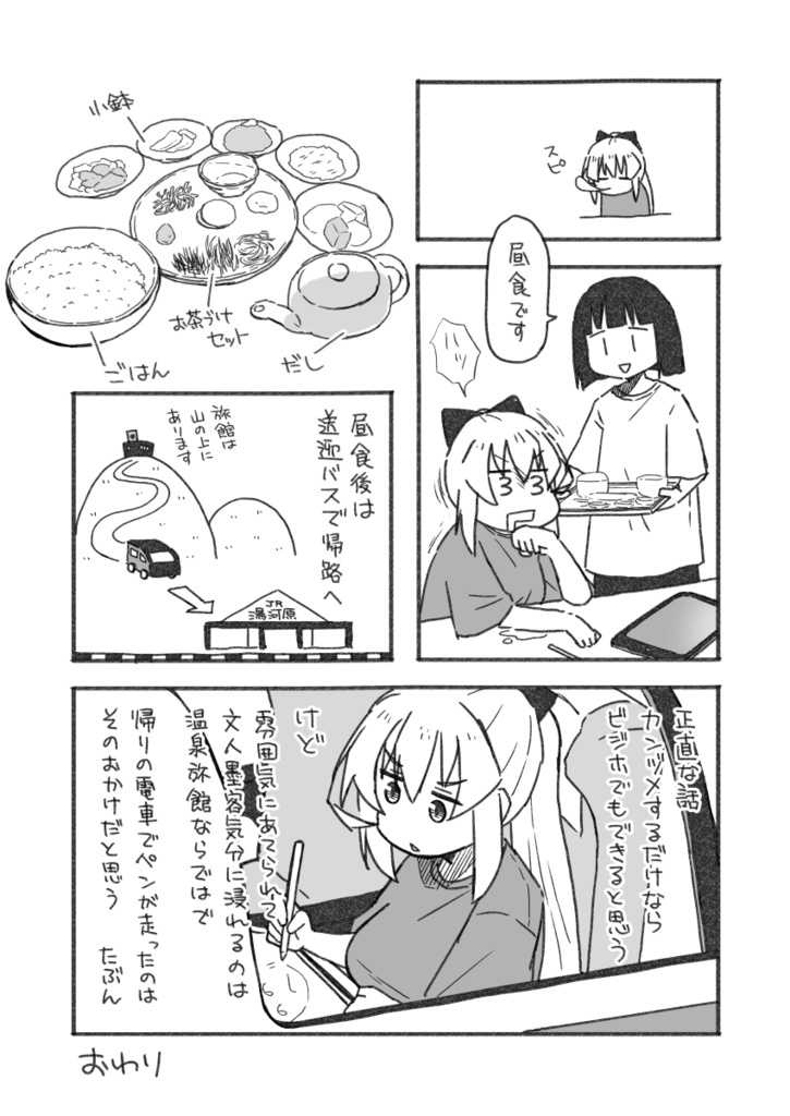 湯河原のカンヅメ旅館に行ってきた - すのほちゃん絵日記(軽め)