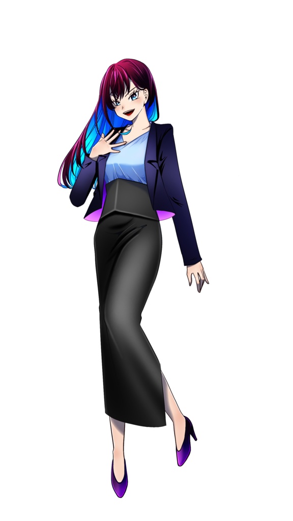 【TRPG・ゲーム用】強気女性立ち絵【表情差分3種類セット(通常・笑顔・不機嫌)】