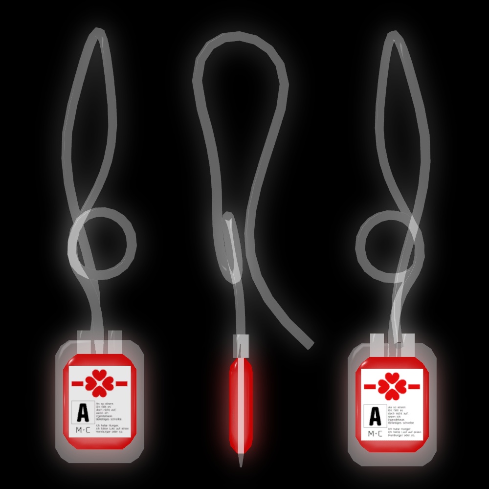 輸血パックピアス / BloodPackPierce【VRChat向けアクセサリー】