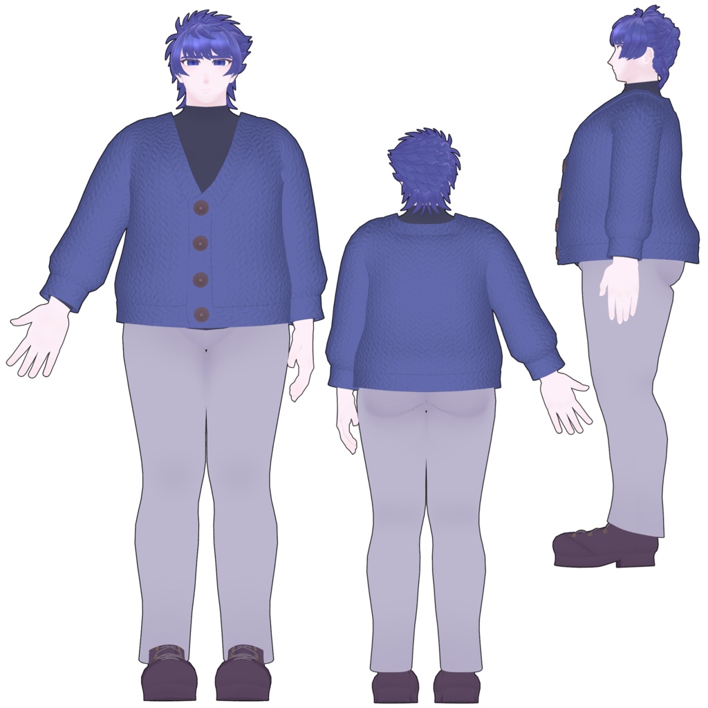 【ぽっちゃり男性アバター】佐渡エス -SawatariEsu-【VRChat向け3Dモデル】