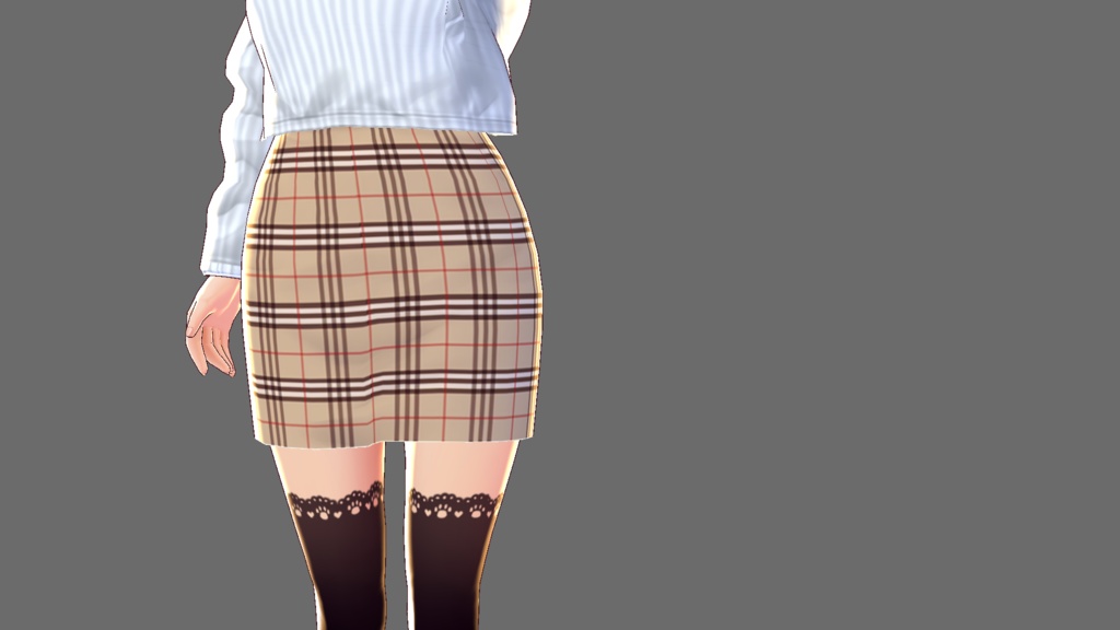 【VRoid用】チェックのスカート2種類