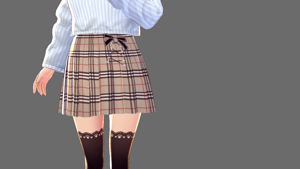 【VRoid用】チェックのスカート2種類