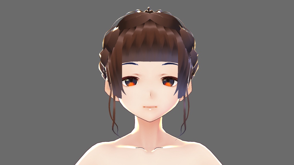 【Vroid】浴衣やフォーマルにつかえる編み込みシニヨン