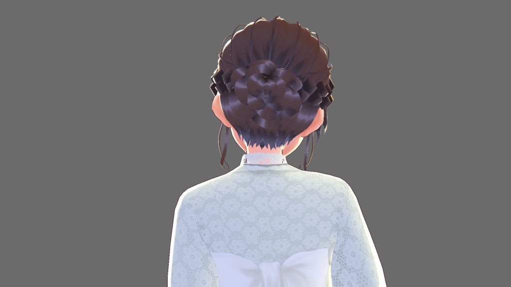 【Vroid】浴衣やフォーマルにつかえる編み込みシニヨン