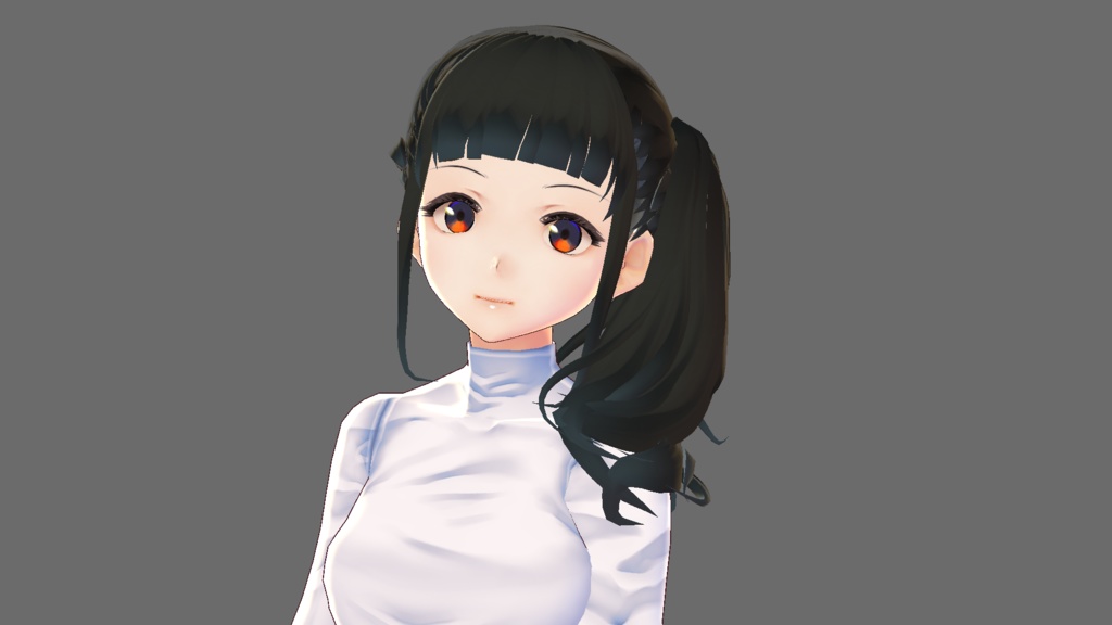 【Vroid】編み込みサイドポニー