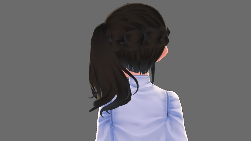 【Vroid】編み込みサイドポニー