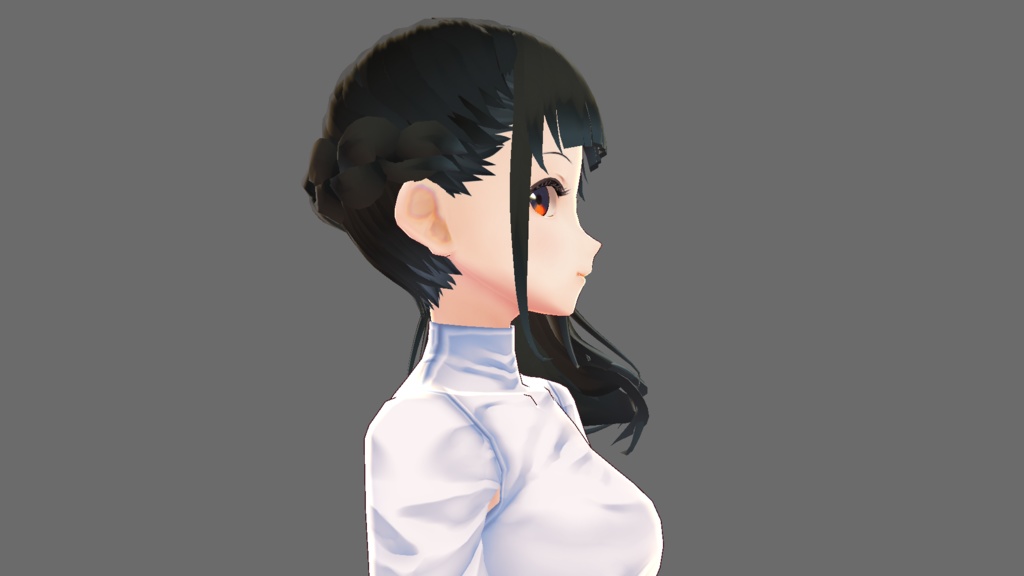 【Vroid】編み込みサイドポニー