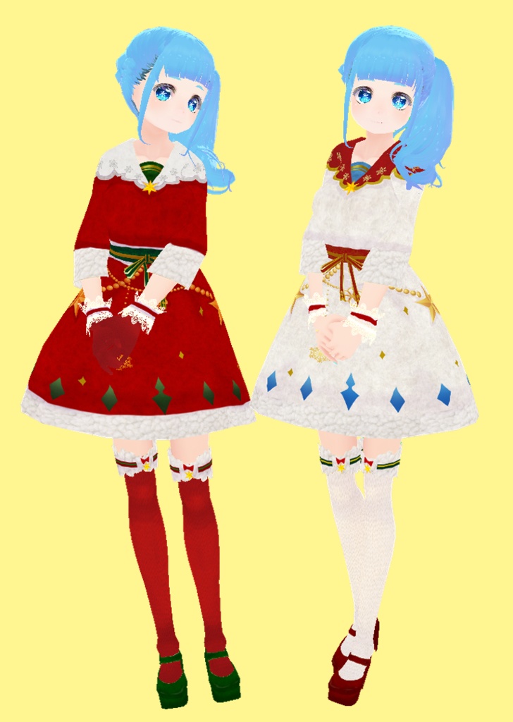 【VRoid】クリスマス衣装❄赤と白2色