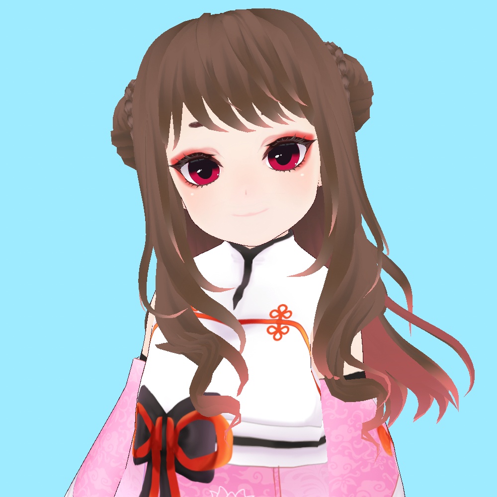 【Vroid】編み込みお団子ロングヘアー