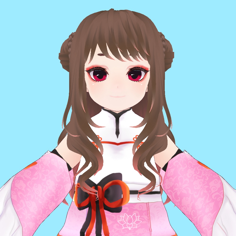 【Vroid】編み込みお団子ロングヘアー