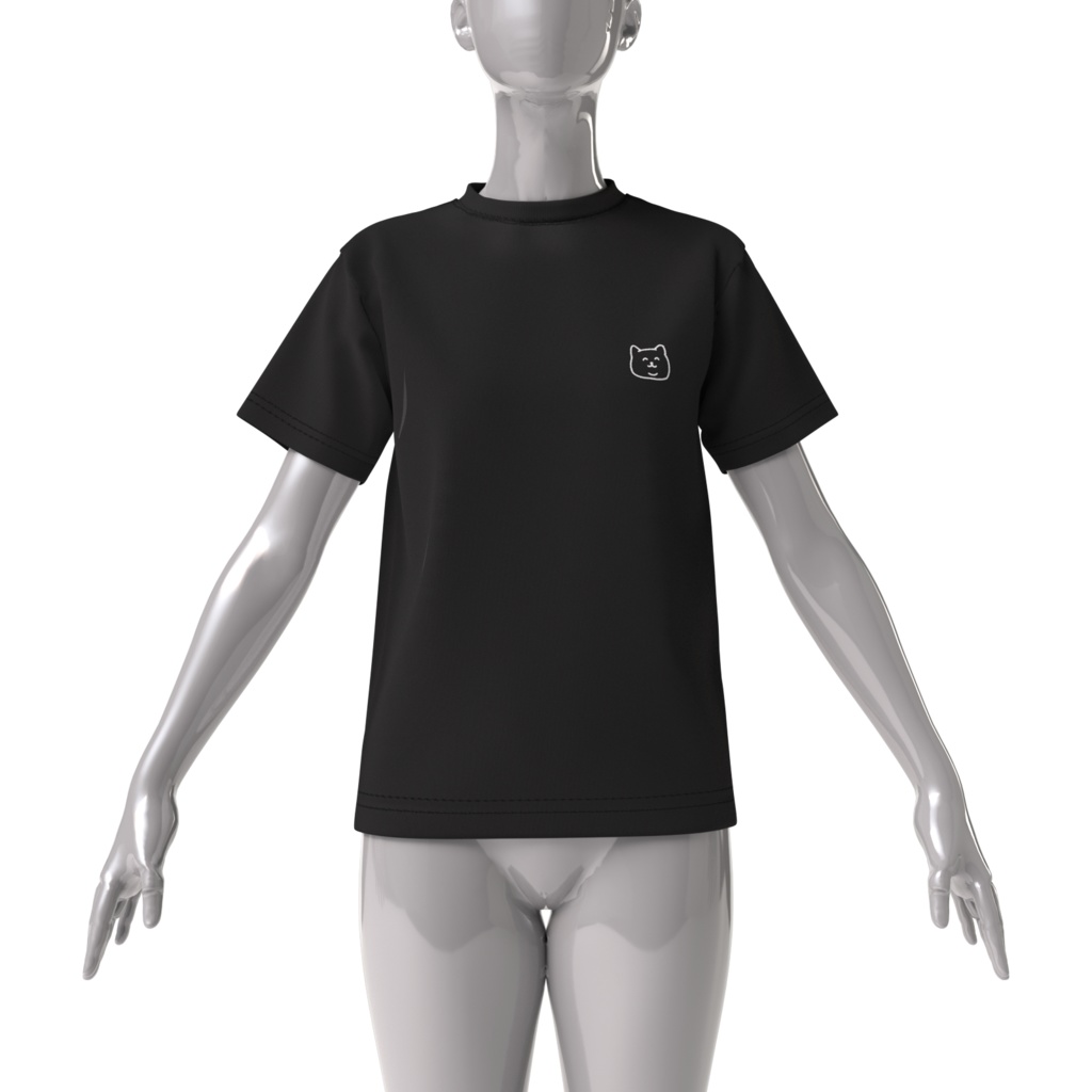 うしろにしじみゃんビッグシルエットTシャツ_黒