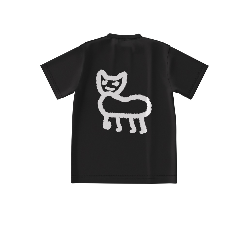 うしろにしじみゃんビッグシルエットTシャツ_黒