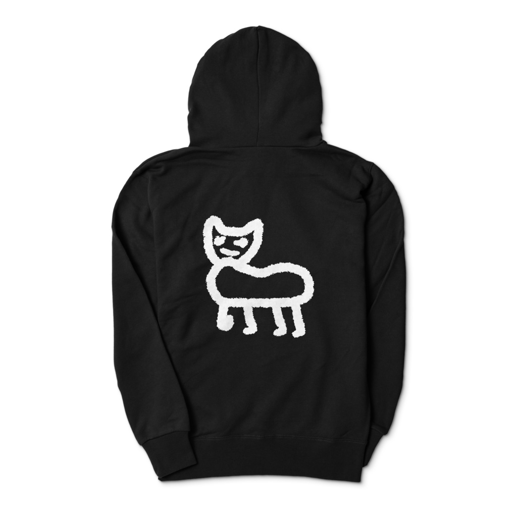 うしろにしじみゃんパーカー_ブラック