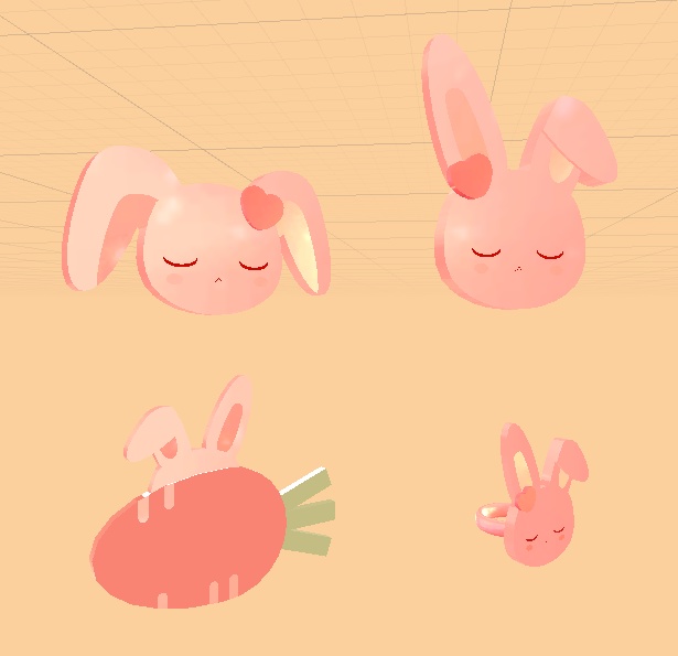 ウサギヘアピン+指輪