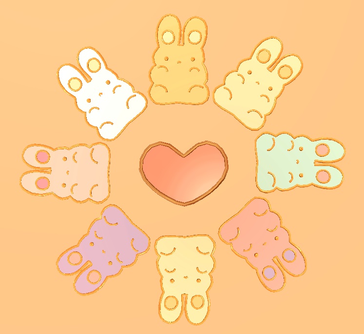 cutie bunny set/うさぎピンSET