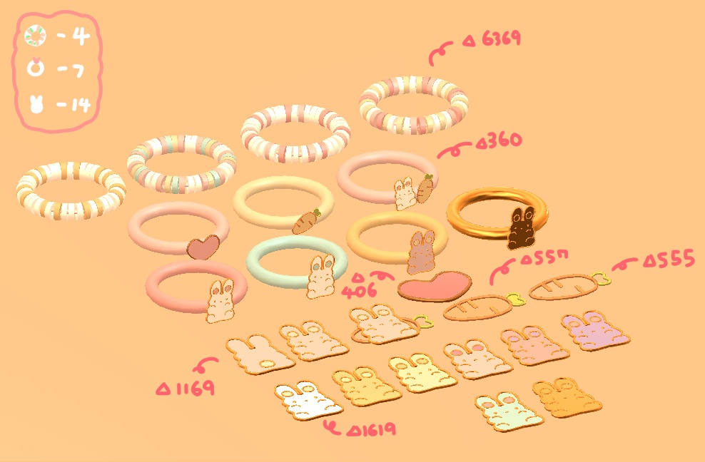 cutie bunny set/うさぎピンSET