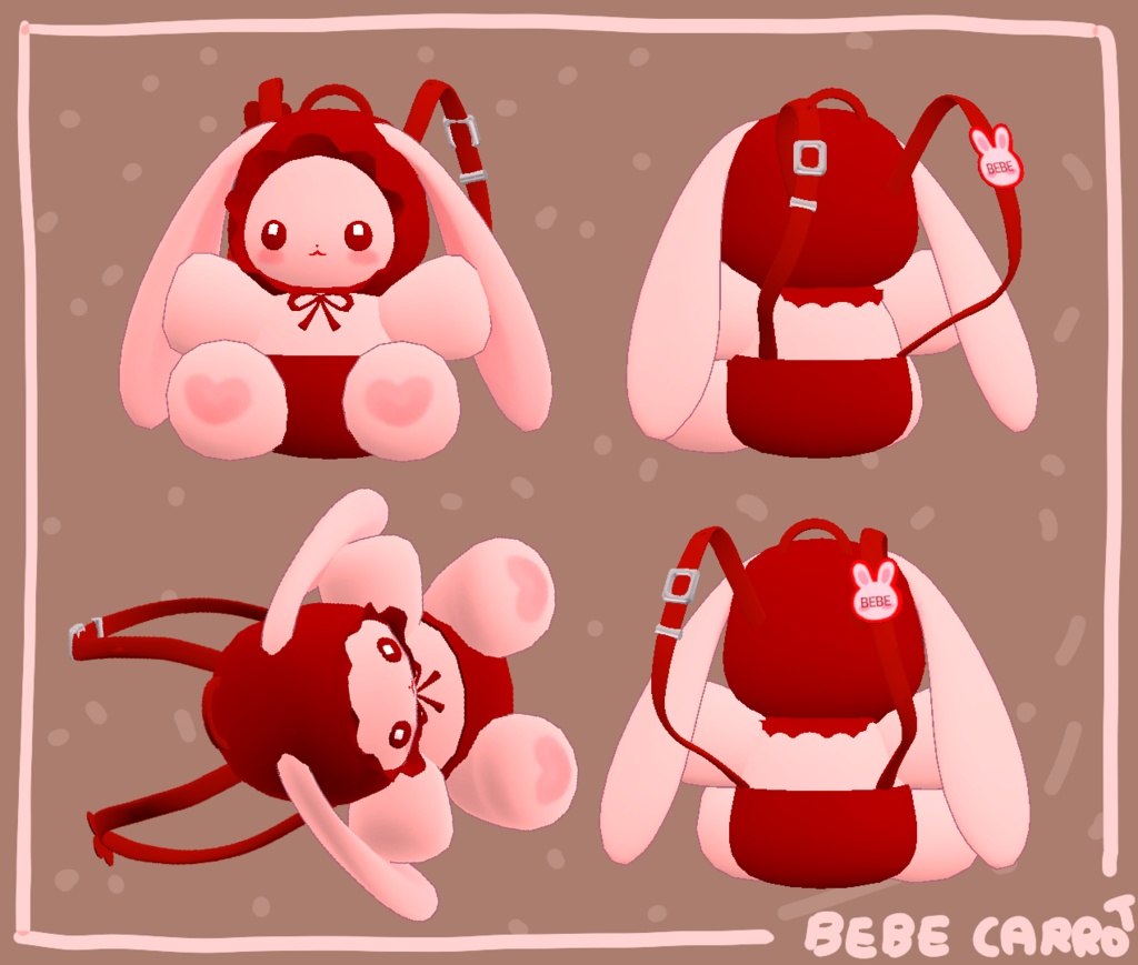 ぽぽ人形/ Bobo Doll / Bunny doll & bag/うさぎぬいぐるみ