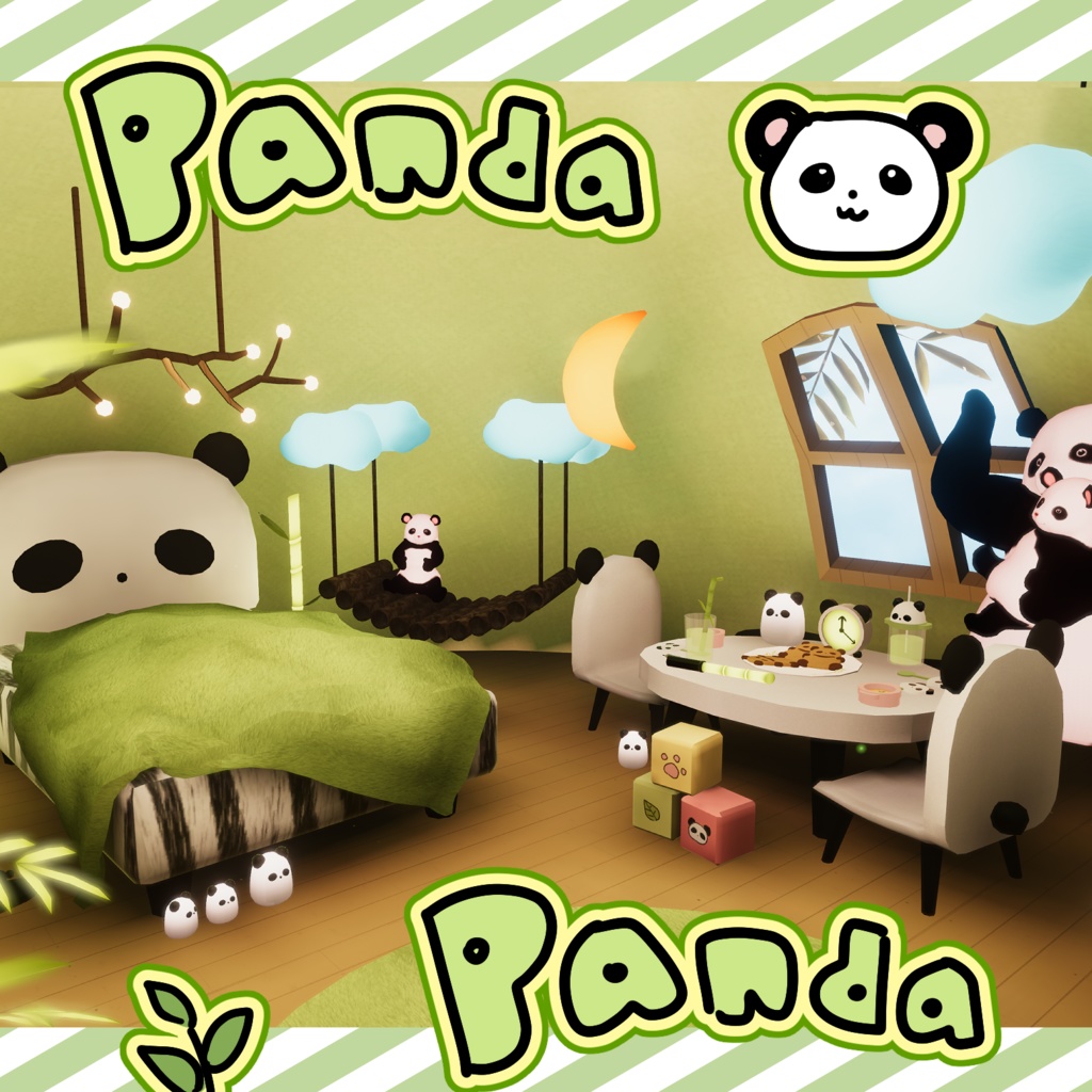 パンダpanda panda room & avatar & doll set