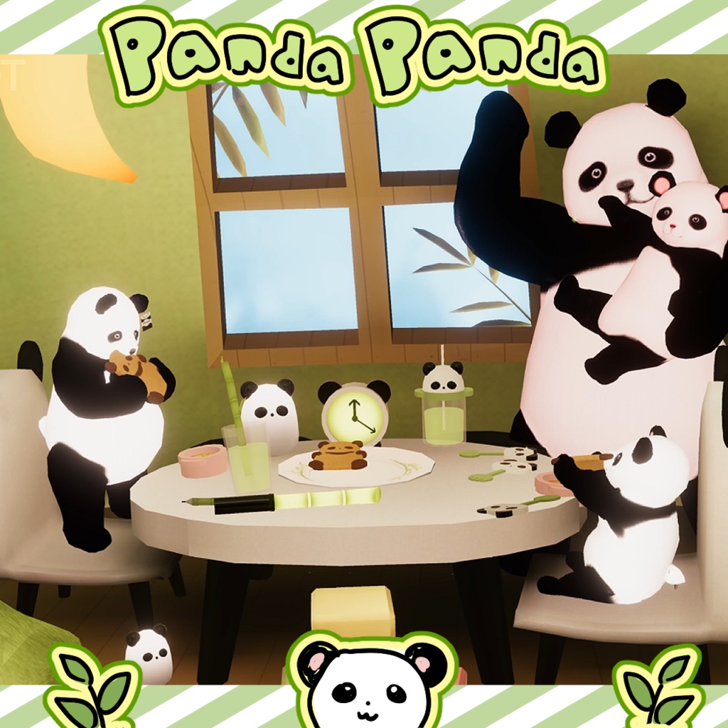 パンダpanda panda room & avatar & doll set