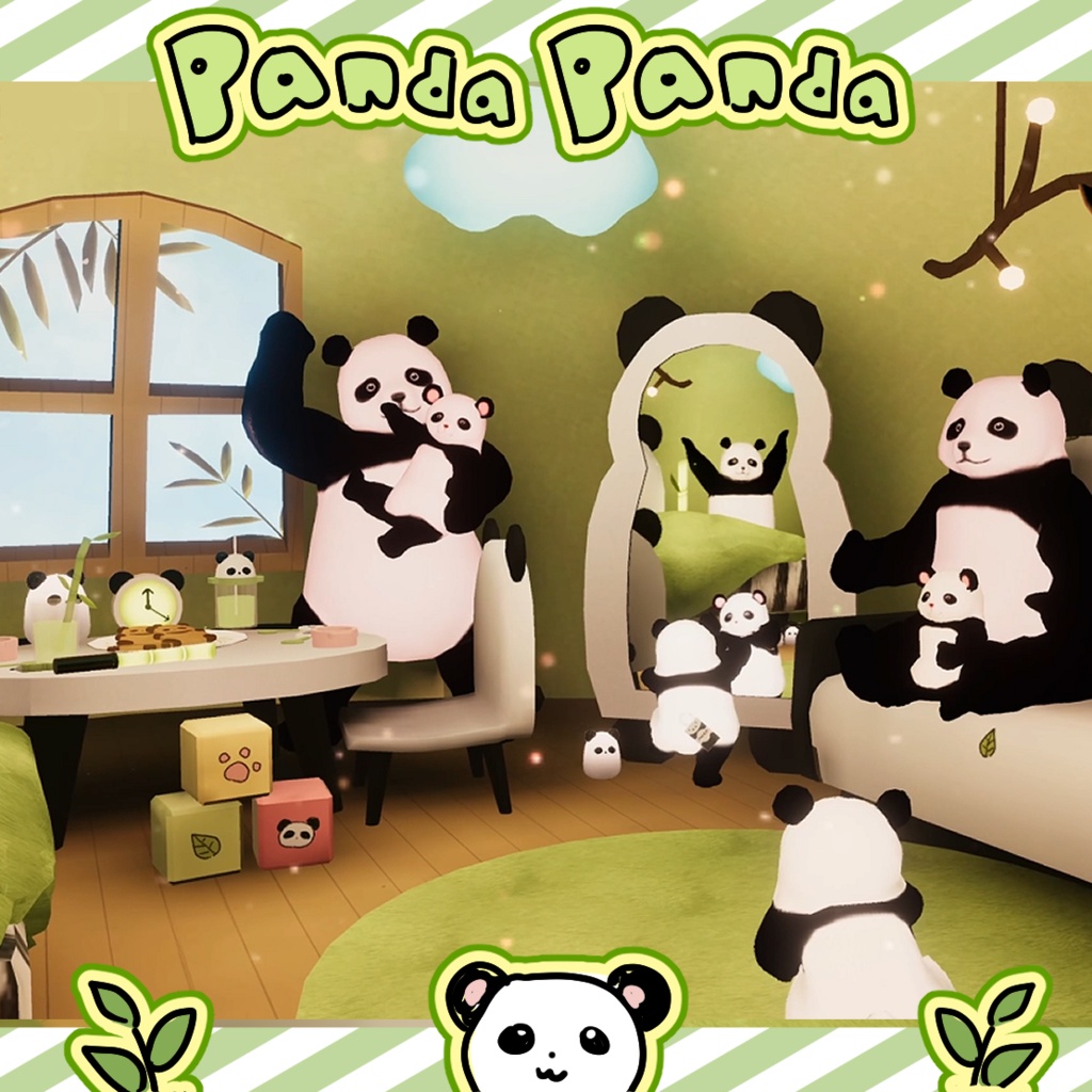 パンダpanda panda room & avatar & doll set