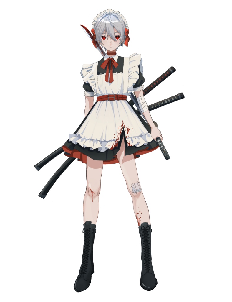 ステッカー 戦うメイドくん