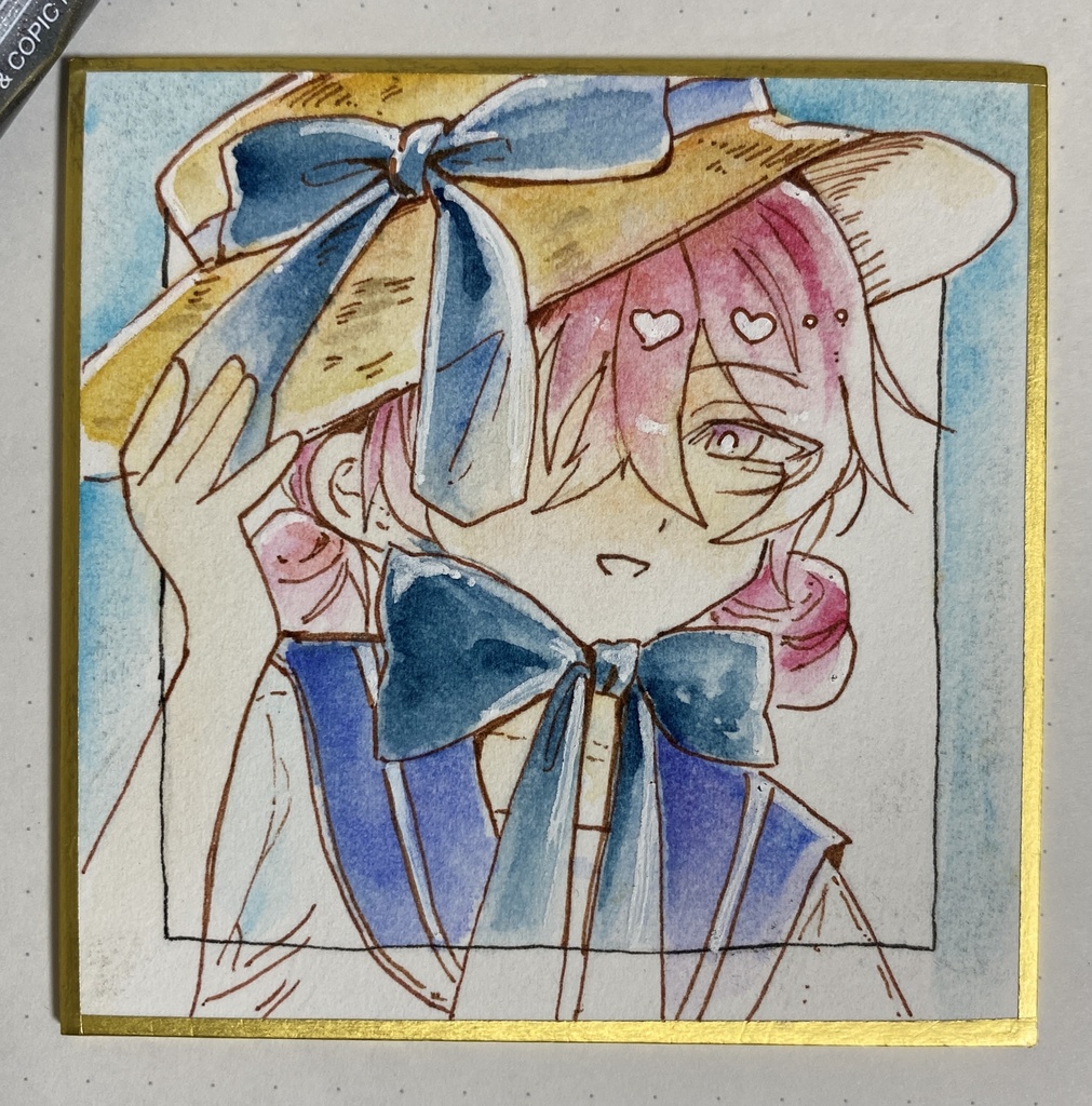 豆色紙原画/マリンルック男の子