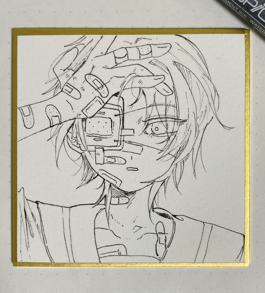 豆色紙原画/傷