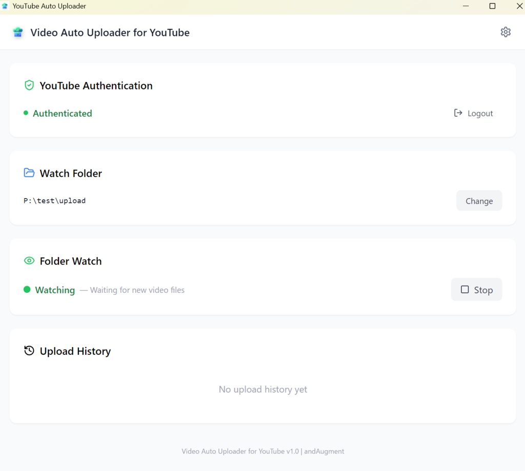 Video Auto Uploader for YouTube - フォルダ監視で自動アップロード