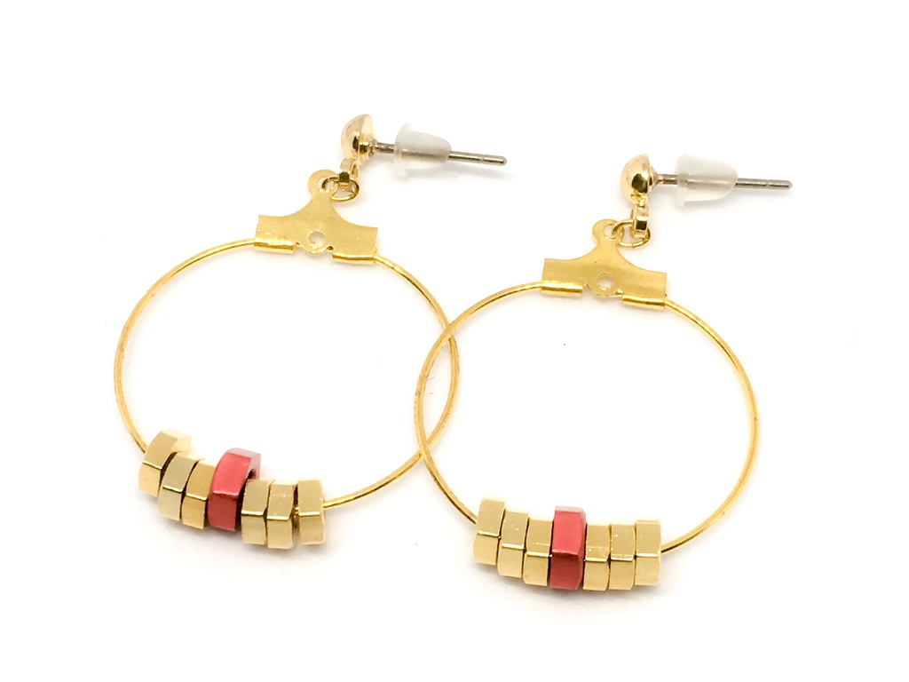 フープピアス中-ナット5個タイプアルミM3