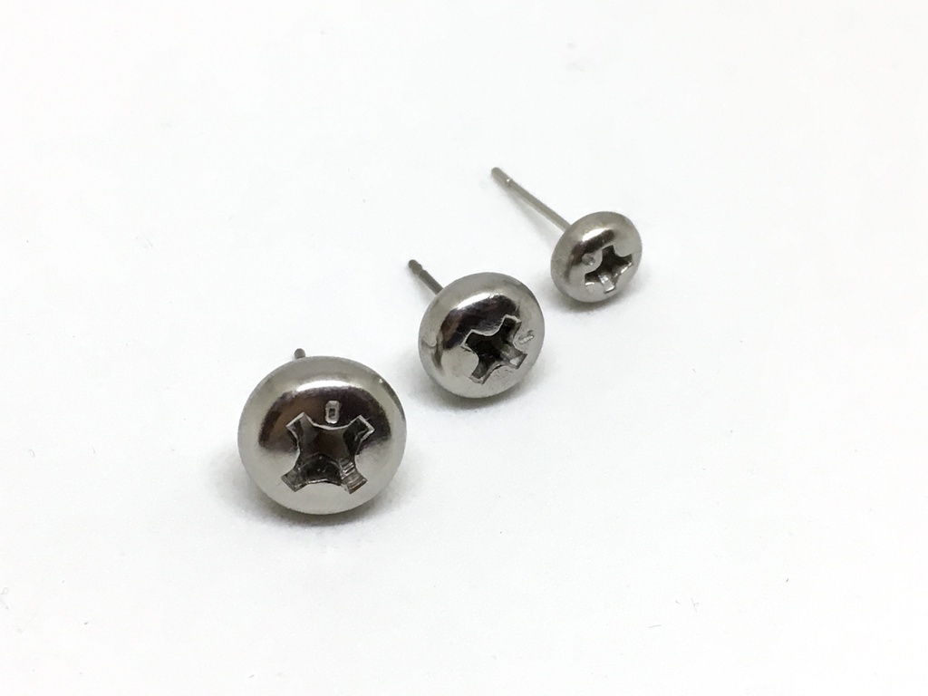 ScrewCapスタッドピアス=ステンレス(左右1セット)