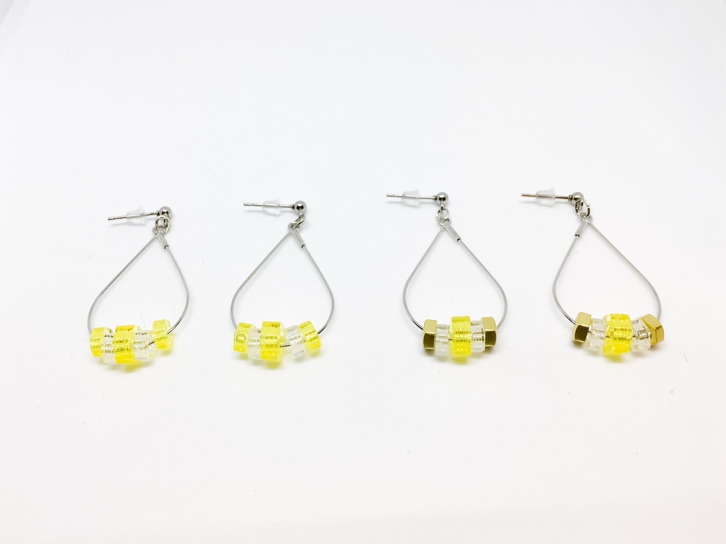 しずく型フープピアス(博物ふぇすタイプ)