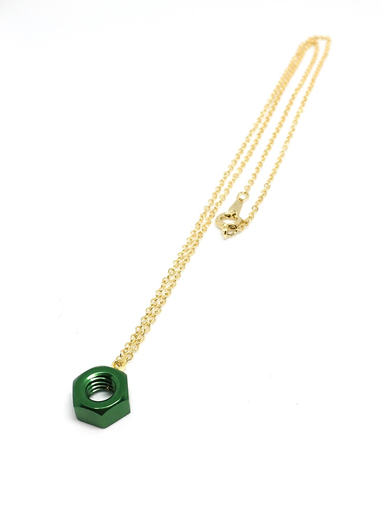 アルミ六角ナットネックレス金チェーン