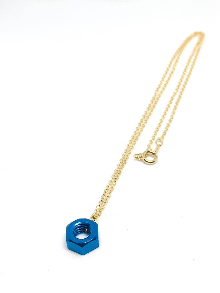 アルミ六角ナットネックレス金チェーン
