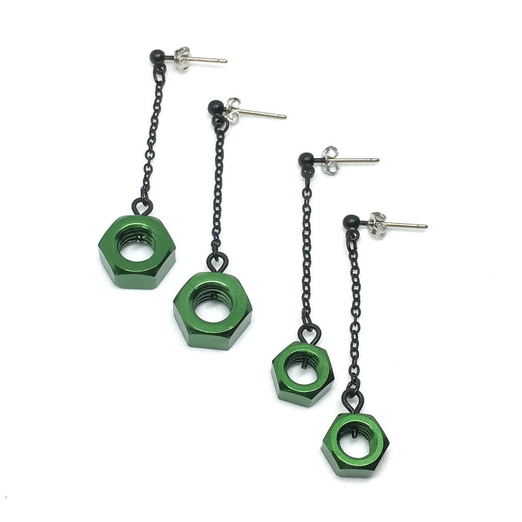 アルミ六角ナットピアス黒艶消し