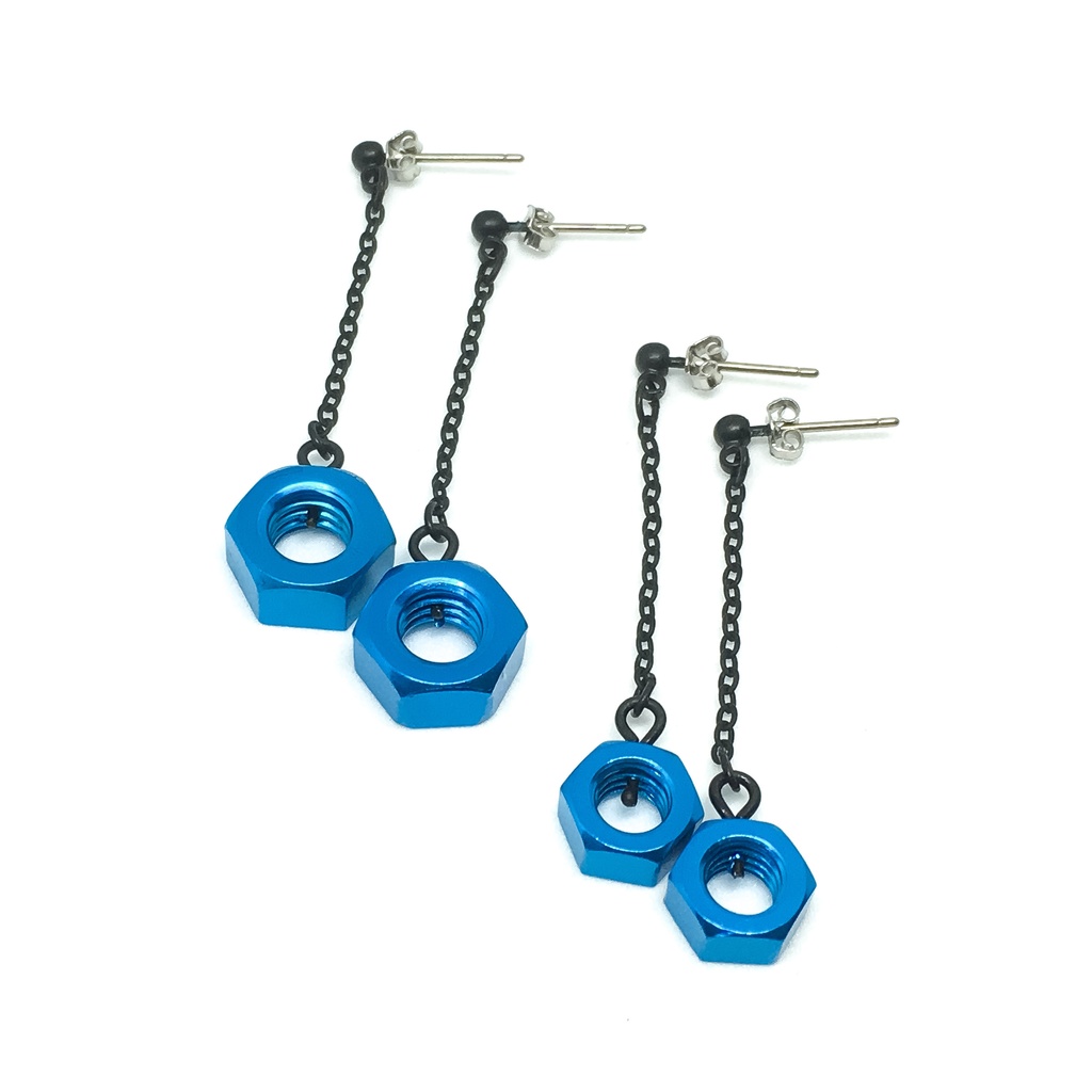 アルミ六角ナットピアス黒艶消し