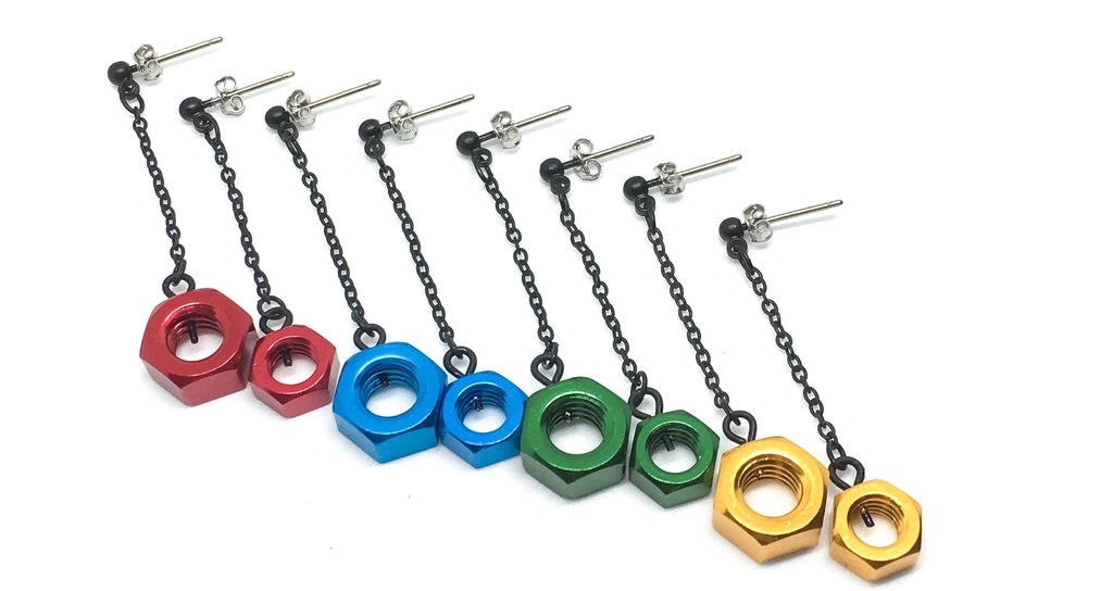 アルミ六角ナットピアス黒艶消し