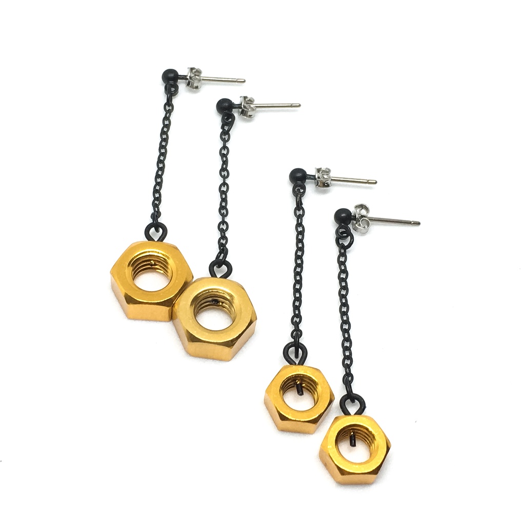 アルミ六角ナットピアス黒艶消し