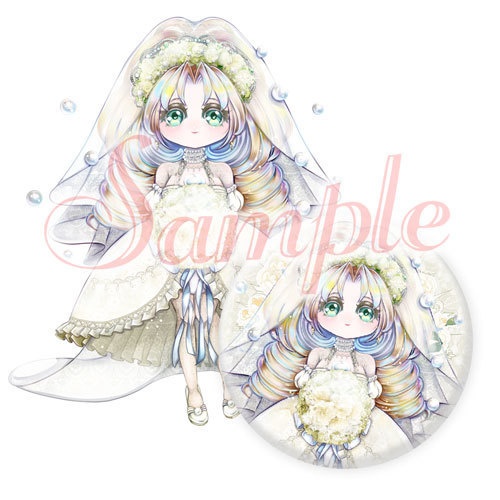ウエディング真珠姫アクキー&缶バッジセット