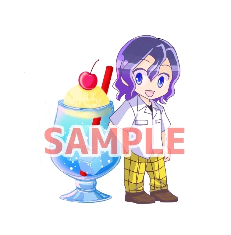 メロンソーダとブルーソーダのアクリルスタンド