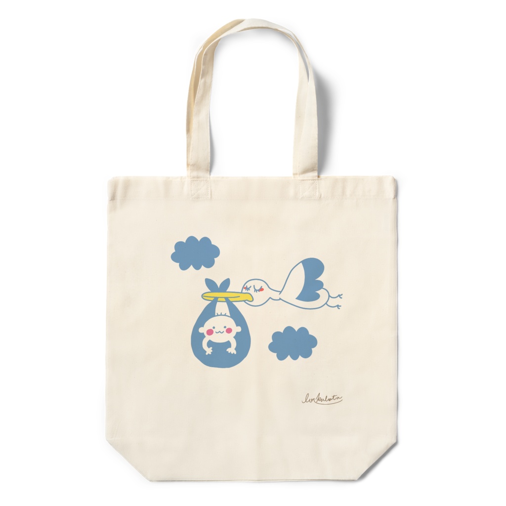 エコバッグ コウノトリ運ぶB