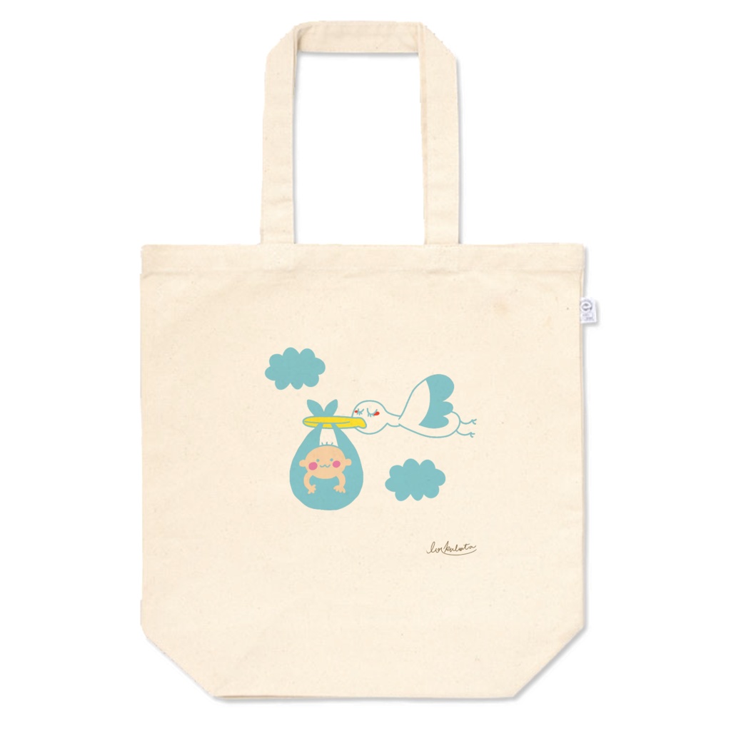 トートバッグM コウノトリ運ぶB